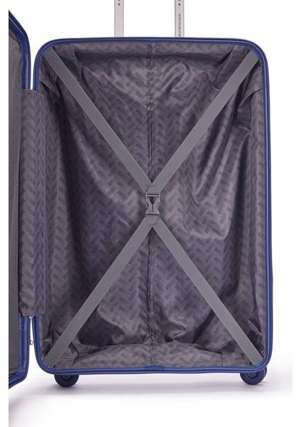 Benetton 3'lü Valiz Set Büyük Orta ve Kabin Boy %100 Polipropilen Mavi 14BNT8002 indirimleri