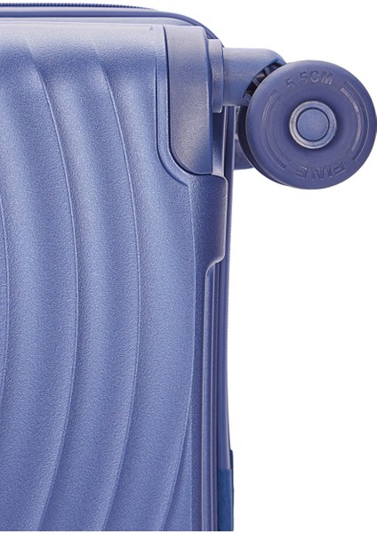 Benetton 3'lü Valiz Set Büyük Orta ve Kabin Boy %100 Polipropilen Mavi 14BNT8002