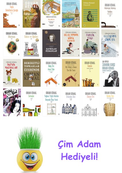 Orhan Kemal 24 Kitap Seti + Çim Adam Hediye