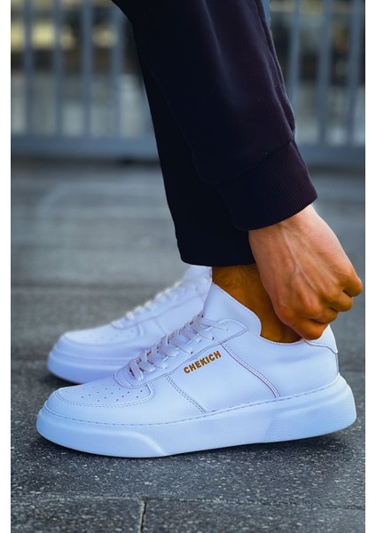 Kenton Bağcıklı Kalın Taban Erkek Sneaker Beyaz