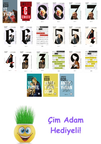 Umberto Eco 21 Kitap Seti + Çim Adam Hediye