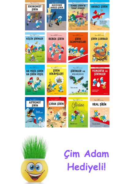 Peyo 16 Kitap Seti + Çim Adam Hediye