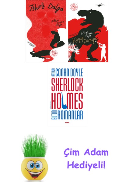 Sir Arthur Conan Doyle 3 Kitap Seti + Çim Adam Hediye