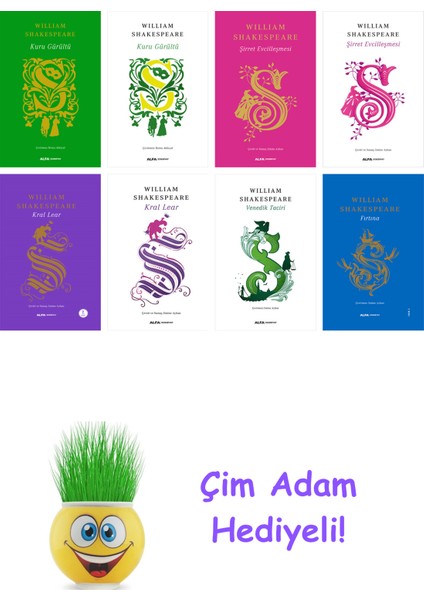 William Shakespeare 8 Kitap Seti + Çim Adam Hediye