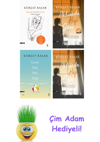 Kürşat Başar 4 Kitap Seti + Çim Adam Hediye