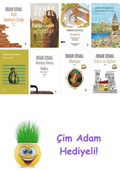 Orhan Kemal 8 Kitap Seti + Çim Adam Hediye