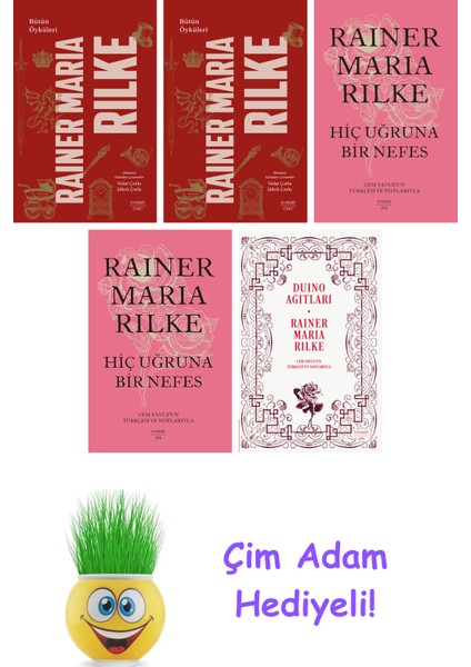Rainer Maria Rilke 5 Kitap Seti + Çim Adam Hediye