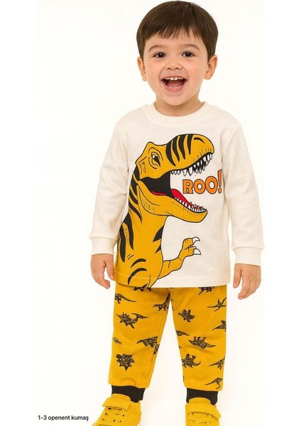 Sarı Dinozor 1-3 Yaş Çocuk Alt Üst Takım