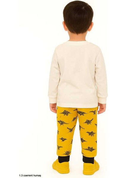 Sarı Dinozor 1-3 Yaş Çocuk Alt Üst Takım modelleri
