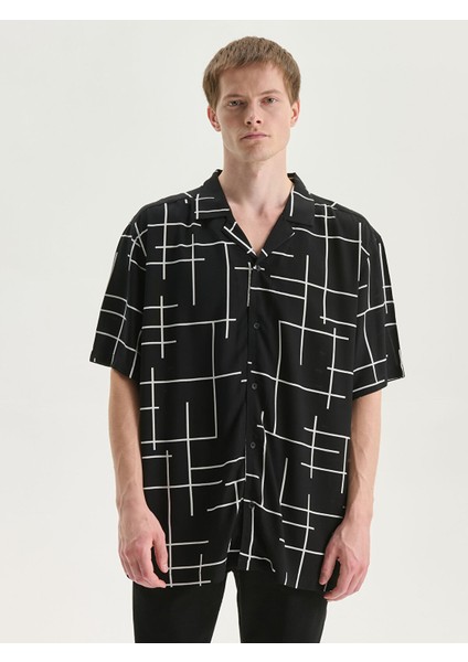 Yeni Sezon Regular Fit Kısa Kollu Desenli Erkek Gömlek