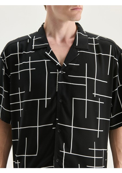 Yeni Sezon Regular Fit Kısa Kollu Desenli Erkek Gömlek modelleri