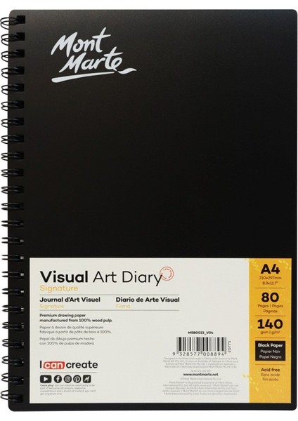 mm Sanat Günlüğü Siyah Signature 140GSM A4 80SAYFA