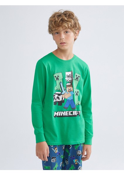 Yeni Sezon Minecraft Baskılı Erkek Çocuk Pijama Takımı fiyatları