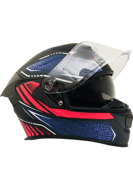Gp My Helmet MKS001-BBR Yarış Spoiler Güneş Vizörlü Şeffaf Full Face Motosiklet Kaskı Xxl modelleri