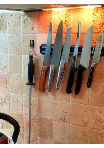 Mıknatıslı Paslanmaz Duvar Bıçak Askısı Standı 55 cm Aparat