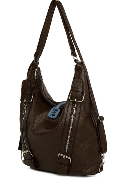 Kahverengi Yumuşak Dokulu Kemer Detaylı Askılı ve Sırt Salaş Çanta fiyatları