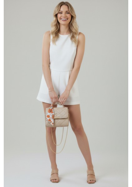 Kadın Kapitone Fularlı Zincir Askılı El ve Omuz Çantası Minimal fiyatları