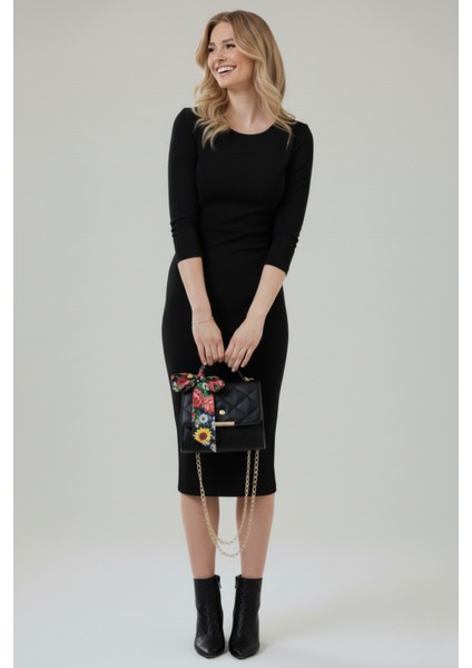 Kadın Kapitone Fularlı Zincir Askılı El ve Omuz Çantası Minimal fırsatları