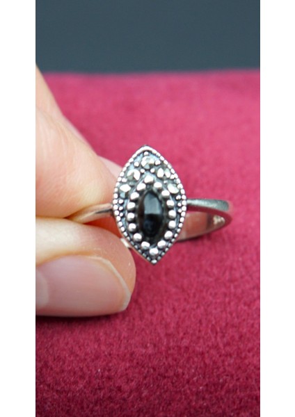 925 Ayar Kadın Gümüş Oltu Taşı Yüzük SY00074 modelleri