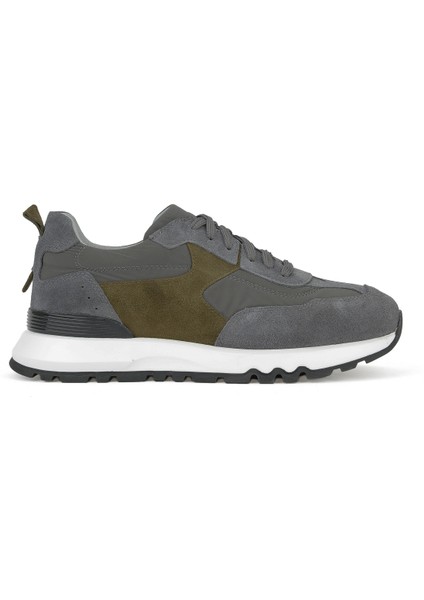 , Erkek Hakiki Deri Sneaker 153983Z2600 Gri