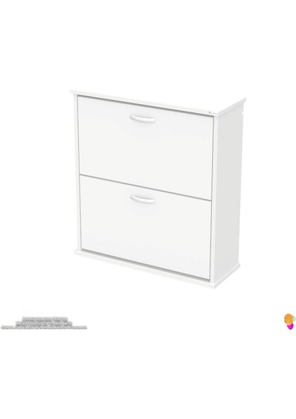 Asaf Beyaz 72 cm Asma Ayakkabılık Kapı Önü 2 Düşer Kapak 4 Göz Bölmeli Ayakkabılık 72X78X25,5 cm modelleri