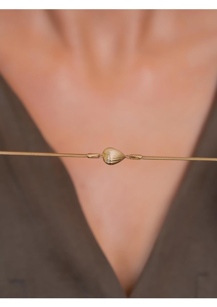 14 Ayar Altın Kalp Bileklik 17 cm + 2 cm Uzatmalı