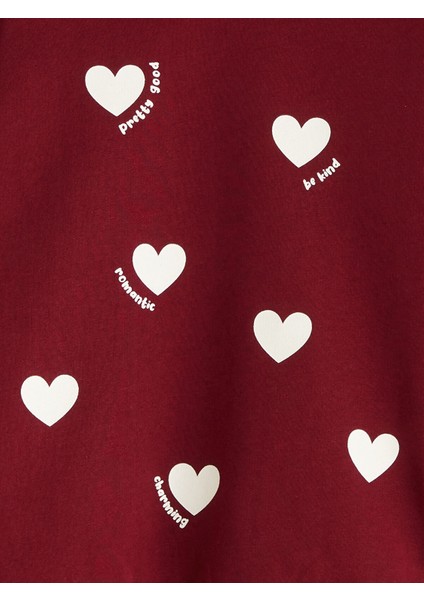 Yeni Sezon Bisiklet Yaka Baskılı Kız Bebek Sweatshirt 2'li modelleri