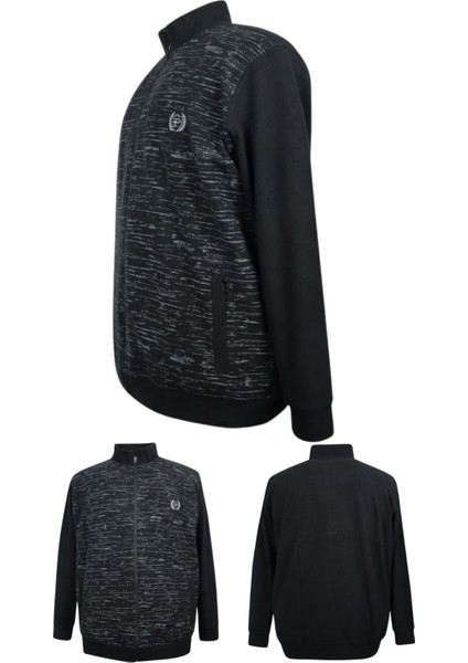 Erkek Büyük Beden 122-158 Kilo Arası Için Uygun Pamuklu Geniş Kalıp Dik Yaka Fermuarlı Sweat Mont fiyatları