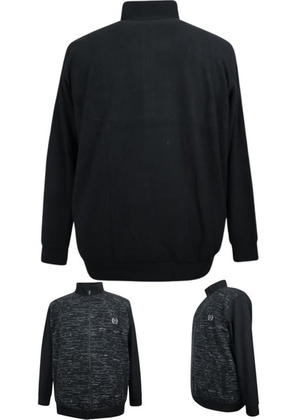 Erkek Büyük Beden 122-158 Kilo Arası Için Uygun Pamuklu Geniş Kalıp Dik Yaka Fermuarlı Sweat Mont modelleri