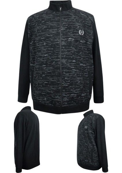 Erkek Büyük Beden 122-158 Kilo Arası Için Uygun Pamuklu Geniş Kalıp Dik Yaka Fermuarlı Sweat Mont fırsatları