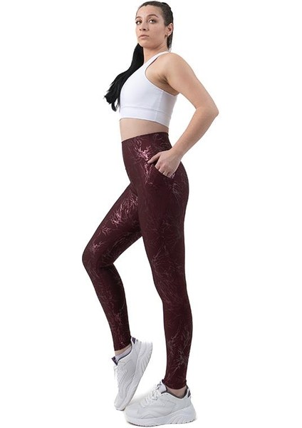 Glitter Yüksek Bel Cepli Spor Tayt