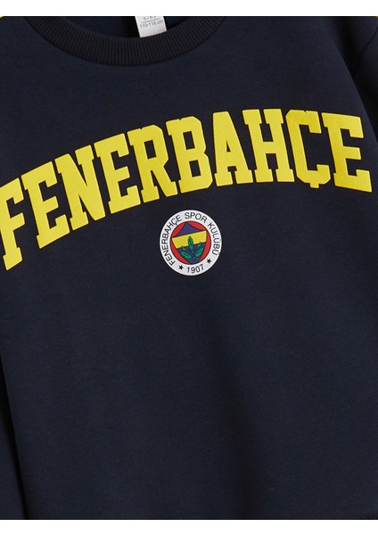 Yeni Sezon Bisiklet Yaka Fenerbahçe Baskılı Erkek Çocuk Sweatshirt modelleri