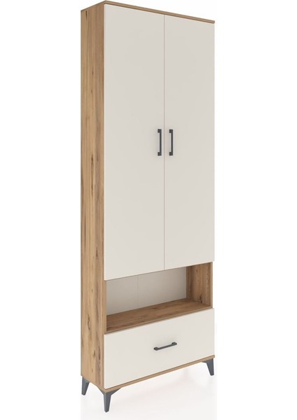 Arges Dolap 2 Raflı Tek Çekmeceli Tek Askılı 88X30X243 Çam-Aytaşı fiyatları