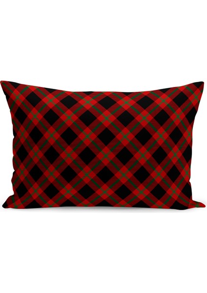 Yılbaşı Ekose Serisi Çift Tarafı Dijital Baskılı Kırlent Kılıfı (Christmas Noel Cushion Cover)