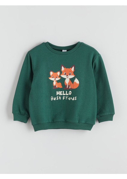 Yeni Sezon Bisiklet Yaka Baskılı Erkek Çocuk Sweatshirt 2'li fırsatları