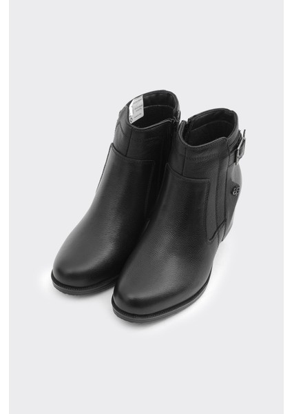 Kısa Topuklu Hakiki Deri Fermuarlı Kadın Bot fiyatları