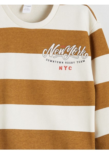 Yeni Sezon Bisiklet Yaka Baskılı Erkek Çocuk Sweatshirt indirimleri