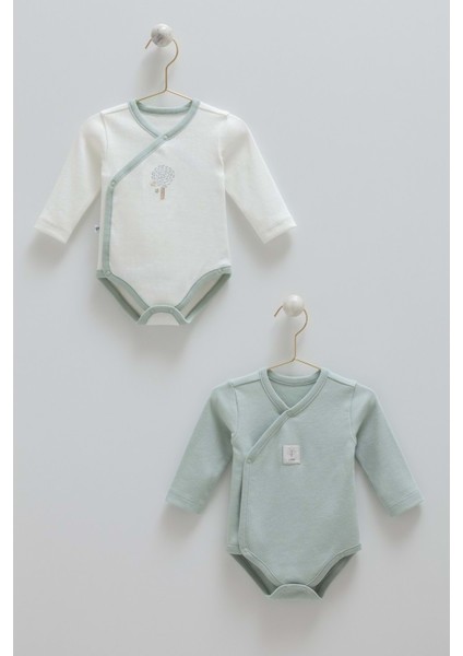 Hello Forest Anvelop Uzun Kol Ikili Çıtçıtlı Body - Caramell - BE1954 - Yeşil - 1 - 3 Ay - BE1954-YEŞIL-1 - 3 Ay Yeşil