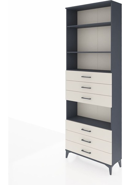 Arges Dolap 4 Raflı 6 Çekmeceli 88X30X243 Antrasit-Aytaşı modelleri