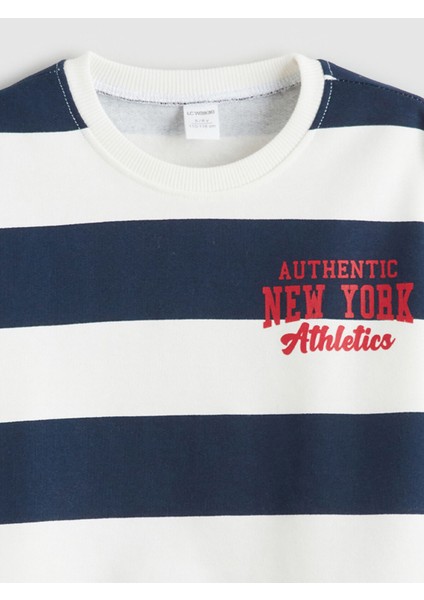 Yeni Sezon Bisiklet Yaka Çizgili Erkek Çocuk Sweatshirt modelleri