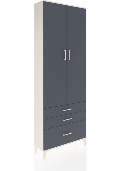 Arges Dolap 4 Raflı 3 Çekmeceli 2 Kapaklı 88X30X243 Aytaşı-Antrasit fiyatları