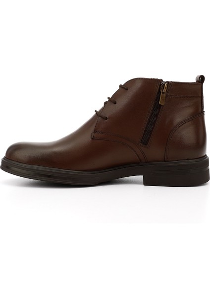 Erkek Kahverengi Fermuarlı Hakiki Deri Klasik Bot modelleri