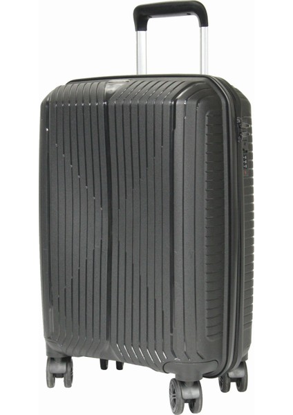 Grnd 10728 Pp Carmılla- Büyük + Orta + Kabin Boy Valiz / Bavul Seti - Siyah modelleri