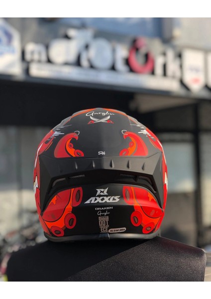 Axxıs Draken Garglen Mat Siyah-Kırmızı Fullface Kask (Siyah+Şeffaf Camlı) indirimleri