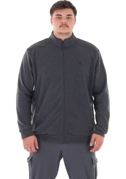 Erkek Büyük Beden 122-158 Kilo Arası Için Uygun Pamuklu Geniş Kalıp Dik Yaka Fermuarlı Sweat Mont fiyatları