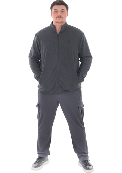 Erkek Büyük Beden 122-158 Kilo Arası Için Uygun Pamuklu Geniş Kalıp Dik Yaka Fermuarlı Sweat Mont modelleri