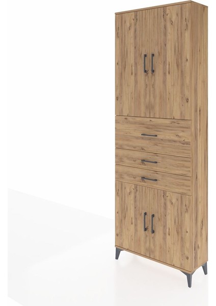 Arges Dolap 4 Raflı 3 Çekmeceli 4 Kapaklı 88X30X243 Çam-Çam modelleri