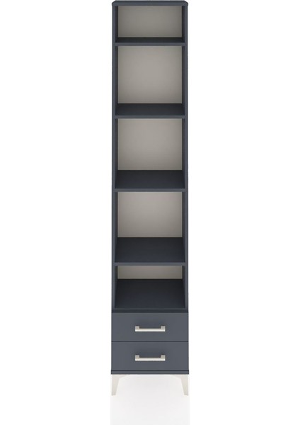 Arges Dolap 5 Raflı 2 Çekmeceli 44X30X221 Antrasit-Antrasit