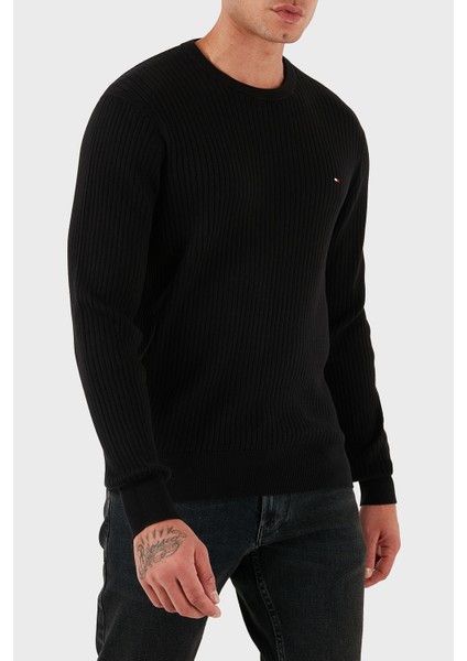 Pamuk ve Kaşmir Karışımlı Regular Fit Bisiklet Yaka Kazak Erkek Kazak MW0MW40449 Bds fırsatları