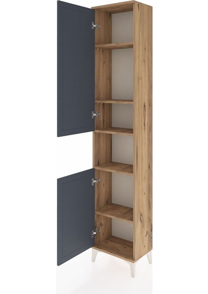 Arges Dolap 5 Raflı 2 Kapaklı 44X30X221 Çam-Antrasit fırsatları